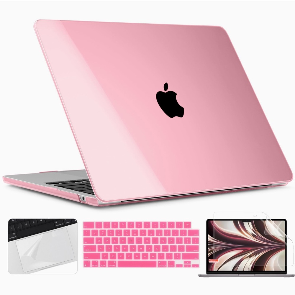 Pink Hard Case Compatible with MacBook Air 13.6 inch 2022